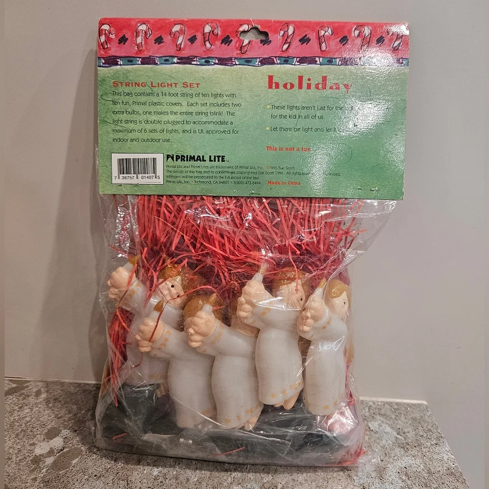 Vintage 1999 Angel Theme Primal Lite Holiday String Light Set